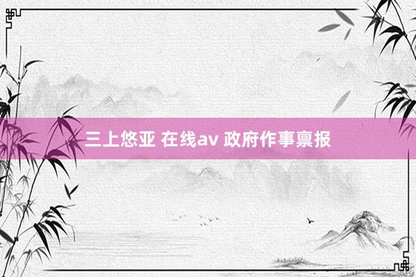 三上悠亚 在线av 政府作事禀报